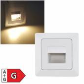 Led Wandeinbauleuchte MILOS wei&szlig;-matt 80x80mm warmwei&szlig; 230V 1,5W 110lm IP20 f&uuml;r UP Dose