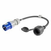 0,35m Adapter-Kabel CEE Stecker 3polig 16A auf 230V Kupplung IP44 f&uuml;r Caravan Camping Boot Wohnmobil