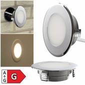Led Wandeinbauleuchte EBL-HV65si silber  74mm 230V 2W 150/160lm IP44 Einbau UP Schalterdose