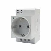 Schaltschranksteckdose 230V 16A mit Led, Steckdose für Schaltschrank Hutschiene Verteilerschrank