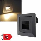Led Wandeinbauleuchte MILOS anthrazit 80x80mm warmweiß 230V 1,5W 110lm IP20 für UP Dose