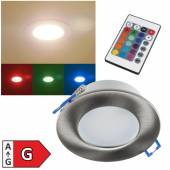 Set-1 RGB-Warmweiß Led Deckeneinbauleuchte mit Fernbedienung IP44 300lm 230V 5W RGB-WW Innen Außen