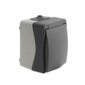 NUQUI Aufputz-Steckdose 1-fach 250V~ 16A IP54 Aufbau-Montage Feuchtraum