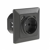MILOS Schutzkontakt-Steckdose USB-C & A Buchse anthrazit mit Rahmen 250V~ 16A