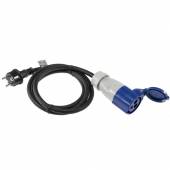 1,5m Adapter-Kabel CEE Kupplung 3polig 16A auf 230V Stecker IP44 f&uuml;r Caravan Camping Boot Wohnmobil