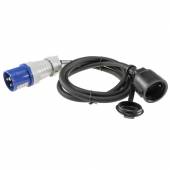 1,5m Adapter-Kabel CEE Stecker 3polig 16A auf 230V Kupplung IP44 f&uuml;r Caravan Camping Boot Wohnmobil