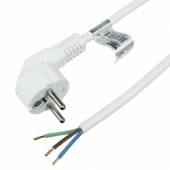 1,5m Anschlussleitung 3x1,5mm� wei&szlig; mit Schutzkontaktstecker abgewinkelt / blanke Enden 230V 16A