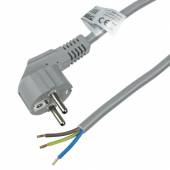 1,5m Anschlussleitung 3x1,5mm� grau mit Schutzkontaktstecker abgewinkelt / blanke Enden 230V 16A
