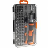 Elektronik Schraubendreher Set 57tlg Ratschen-Schraubendreher 20 mini-Bits 24 Bits 9 Steckschlüssel