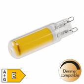 LED Stiftsockellampe G9 DIMMBAR warmwei&szlig; 3000K aus Glas 230V 4W 480lm COB Gl&uuml;hbirne-Optik