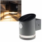 Solar Led Wandleuchte SWL-119A mit Bewegungsmelder 50lm warmwei&szlig; Anthrazit 