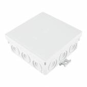Aufputz Kabelabzweigkasten weiß IP55, 12 Kabeleinführungen 100x100mm / Feuchtraum Abzweigkasten