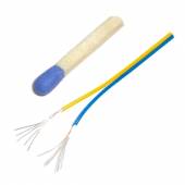 ca. 1000m Zwillingslitze / Litze GELB-BLAU 2x 0,04mm