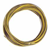  10m Zwillingslitze / Litze GELB-BRAUN 2x 0,04mm