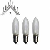 3 St&uuml;ck LED Lampe E10 KLAR f&uuml;r 7er Schwibbogen Ersatz Gl&uuml;hbrine Gl&uuml;hlampe