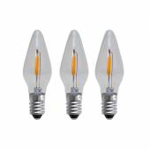  3er Set LED Lampe E10 Filament FIN Ersatz Gl&uuml;hbrine Gl&uuml;hlampe / Lichterbogen Schwibbogen