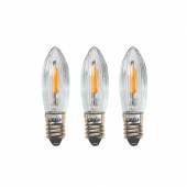 3er Set LED Lampe E10 KLAR-Filament Ersatz Gl&uuml;hbrine f&uuml;r Lichterbogen Lichterkette Schwibbogen