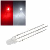 3mm DUO Led diffus rot-wei&szlig; 3 Pin Bi Color Leds