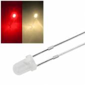 3mm DUO Led diffus rot-warmwei&szlig; 2-Pin Bi Color Leds