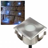 Led Bodeneinbauleuchte NÜRNBERG ECKIG blau 45x45mm Edelstahl 12V 1W IP67 belastbar bis 5kN
