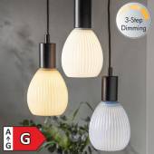  LED Deko Leuchtmittel E27 DREAM geriffelt 158x110mm(Lx�) 3-Step dimmbar Dekolicht Gl&uuml;hbirne Retro