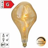 LED Deko Tropfen-Leuchtmittel E27 INDUSTRIAL 280x165mm amber/golden 3,8W 220lm XL Gl&uuml;hbirne Retro