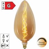 LED Deko XXL Kerzen-Leuchtmittel E27 INDUSTRIAL 330x150mm amber 5W Gl&uuml;hbirne Kerze 2100K