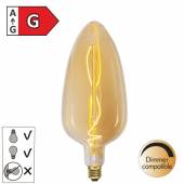 LED Deko XL Kerzen-Leuchtmittel E27 INDUSTRIAL 300x125mm amber 3,3W Gl&uuml;hbirne Kerze 2100K