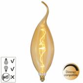 LED Deko XXL Kerzen-Leuchtmittel E27 INDUSTRIAL 43,5x12,5cm amber 4,5W Gl&uuml;hbirne Kerze windsto&szlig;