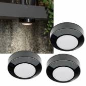 3er Led Klick Licht Night Lamp-schwarz warmweiß batterie Möbelleuchte kabellos Unterbauleuchte