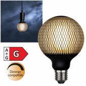 LED Deko Leuchtmittel E27 GRAPHIC Diamond XL 140x95mm(Lx�) Kugel Dekolicht Gl&uuml;hbirne Muster