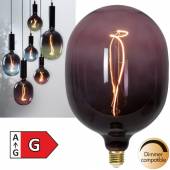LED Deko Leuchtmittel E27 Colour Mix violett 270x180mm(Lx�) filament oval Dekolicht XXL Gl&uuml;hbirne