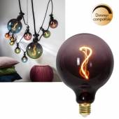 LED Deko Leuchtmittel E27 Colour Mix violett 175x125mm(Lx�) filament Kugel Dekolicht XL Gl&uuml;hbirne