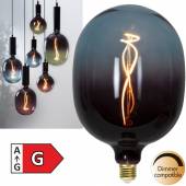 LED Deko Leuchtmittel E27 Colour Mix blau 270x180mm(Lx�) filament oval Dekolicht XXL Gl&uuml;hbirne