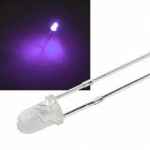 3mm Led uv ultraviolett 800mcd 30� 395~400nm 3,2-3,4V 20mA