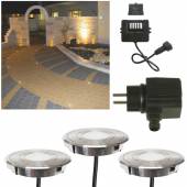  Seliger hochwertiges 3erSet Bodeneinbauleuchte MINISPOT800 LED warmwei&szlig; �47mm 230 V 0,9W Lichtpunkt