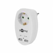Zwischenstecker 2x USB 5V 3,1A Lade-Buchse / Steckdose mit USB Adapter Ladegerät universal