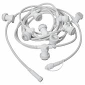 7,35m Lichterkette mit 10x E27-Fassung SYSTEM PARTYLIGHT weißes Kabel koppelbar