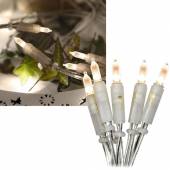  LED Lichterkette mit 20 warmweißen Leds transparendes Kabel für Innen
