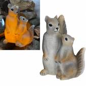    LED Eichhörnchen 17x14cm Wachs-Motiv-Kerze mit Timer Herbst-Deko beleuchtet Dekoration