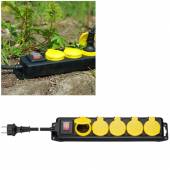 5-fach Outdoor Steckdosenleiste mit Schalter & 3m Kabel 230V 16A IP44 Garten-Steckdose