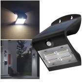 Solar Led Wandleuchte schwarz 400lm mit Bewegungsmelder 3 Leuchtfunktionen