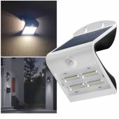 Solar Led Wandleuchte wei&szlig; 400lm mit Bewegungsmelder 3 Leuchtfunktionen