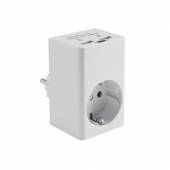 Zwischenstecker 2x USB Lade-Buchse / Steckdose mit USB Netzteil Adapter Ladegerät universal