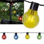  Led Party Lichterkette LIGHTCHAIN bunt-klar Kabel schwarz mit 16 Glühbirnen 9,5m 230V