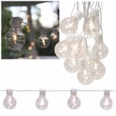  Led Party Lichterkette LIGHTCHAIN klar Kabel weiß mit 16 Glühbirnen 9,5m 230V