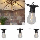 PREMIUM Party LED Lichterkette CIRCUS klar 10x Filament-LED 230V-Netzteil schwarzes Kabel