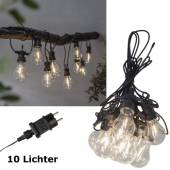 LED Party Lichterkette CIRCUS-75 klar 10x Glühbirnen Filament-LED 230V-Netzteil für Außen