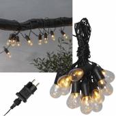 LED Party Lichterkette HOOKY klar 16x Birnchen warmweiß 230V-Netzteil für Außen