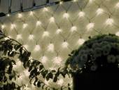 3x3m LED Lichternetz WARMWEIß 180 Leds, schwarzes Kabel, outdoor Außen IP44
